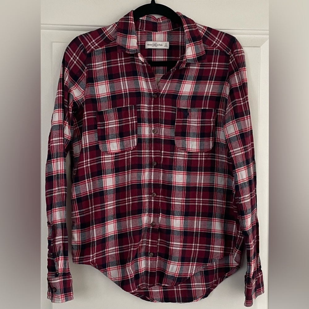 Abercrombie & Fitch Red and Blue Plaid Shirt